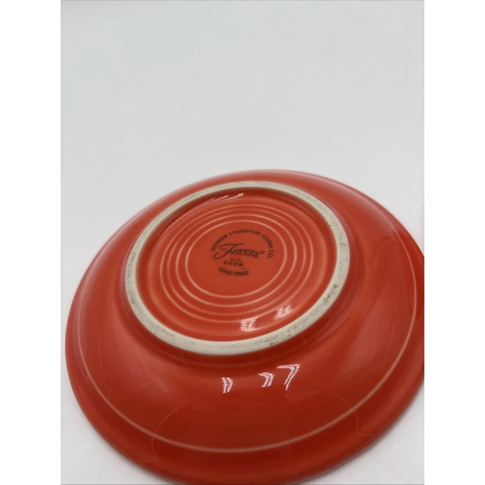 Vtg Fiesta Ware‎ Homer Laughlin 80's 90's Lead Free Saucers 2 Orange